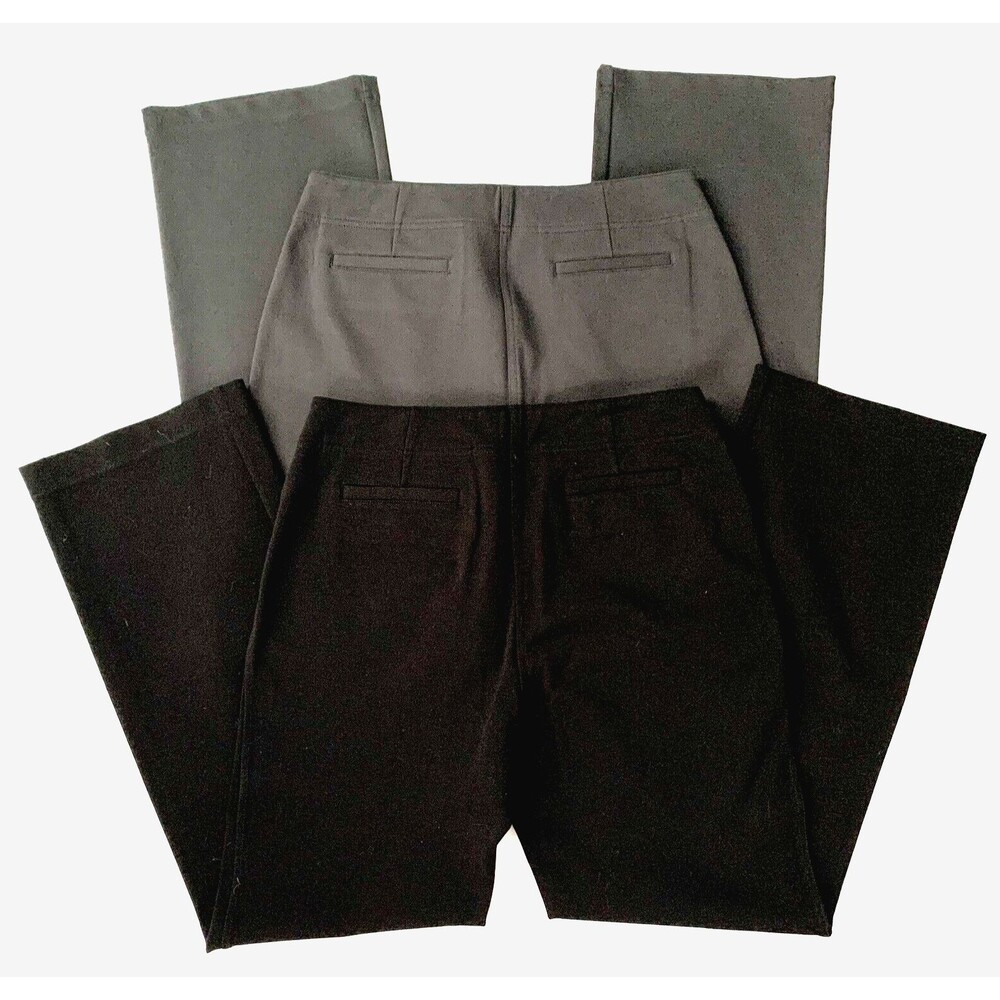 Eileen Fisher Bootcut Pants Sz Small Trousers Viscose Blend Grey Black Lot of 2